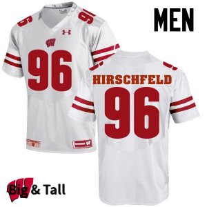 Men's Wisconsin Badgers NCAA #96 Billy Hirschfeld White Authentic Under Armour Big & Tall Stitched College Football Jersey AS31I43ZO